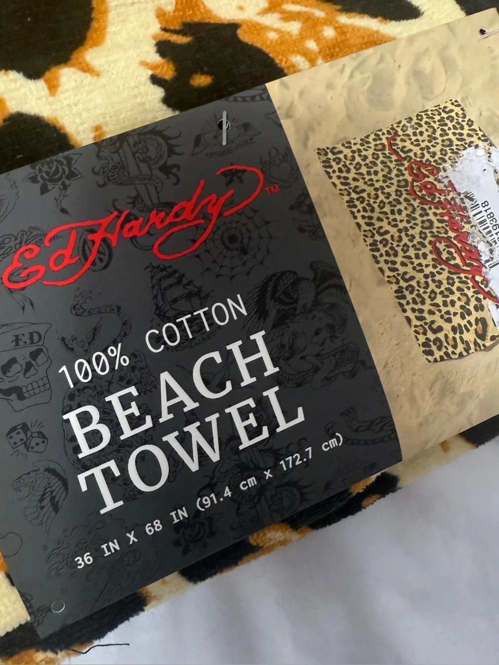 Ed Hardy Snow Leopard Print Faux Fur Throw Blanket Y2k aesthetic